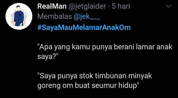 jokes receh ngelamar anak om (twitter.com/realman)