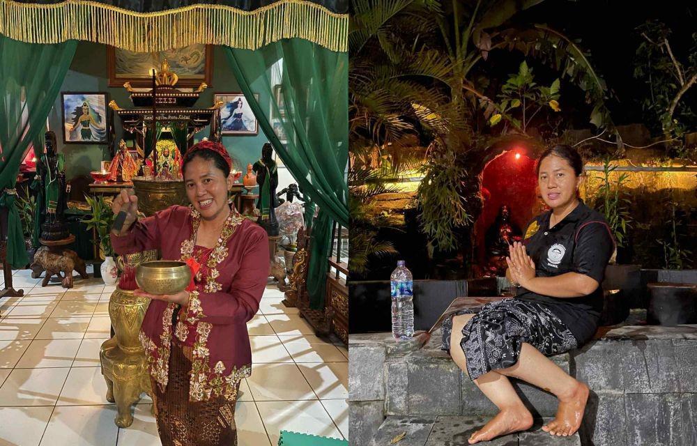 Mengaku Penganut Kejawen, 9 Momen Rara Pawang Hujan saat Beribadah