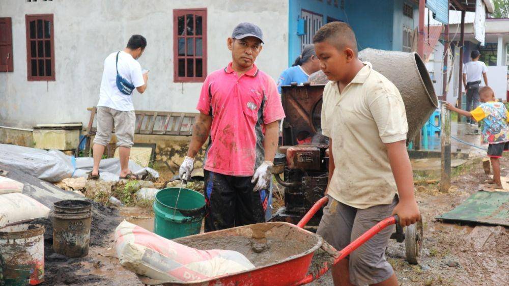 Pemanfaatan faba sebagai bahan bangunan di Kelurahan Kariangau Balikpapan Kaltim. Foto istimewa