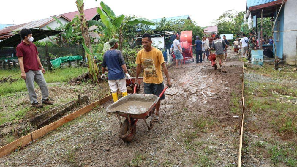 Pemanfaatan faba sebagai bahan bangunan di Kelurahan Kariangau Balikpapan Kaltim. Foto istimewa