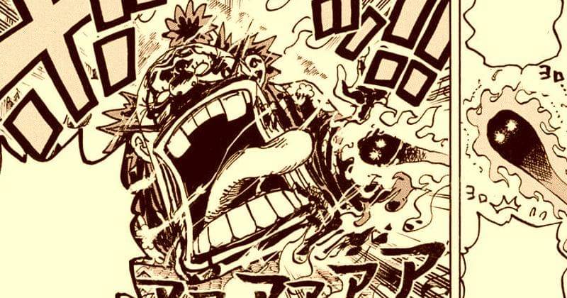 Orochi terbakar oleh Kazenbo di One Piece 1044. (mangaplus.shueisha.co.jp/One Piece)