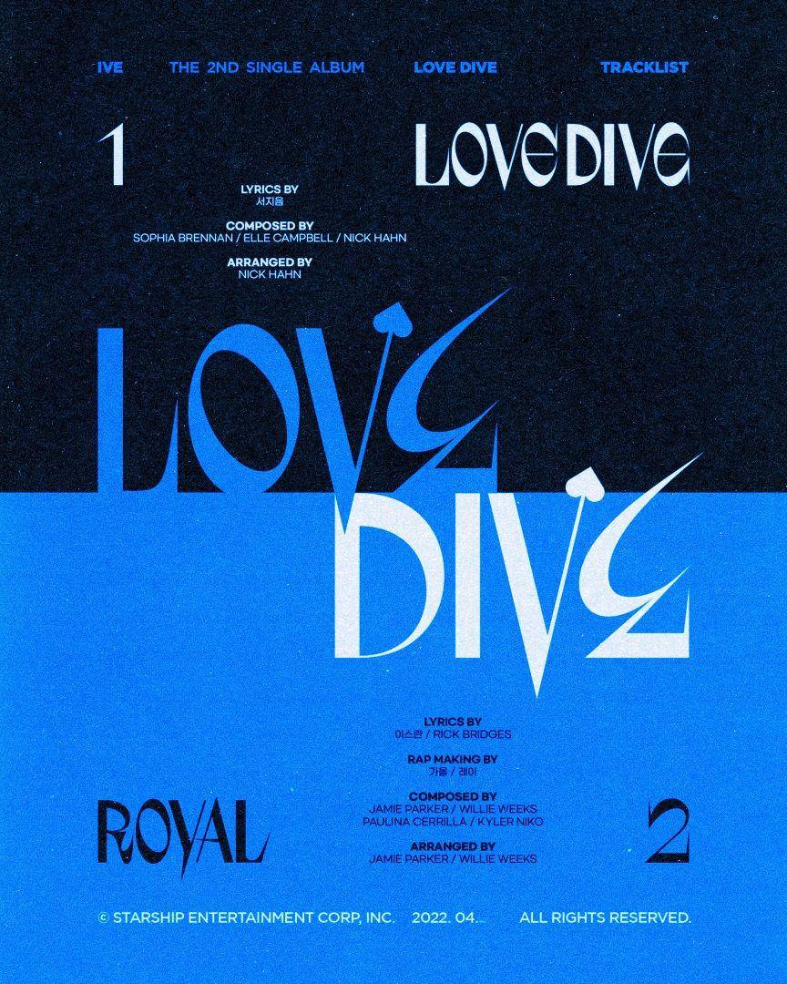 potret tracklist album Love Dive (twitter.com/IVEstarship)