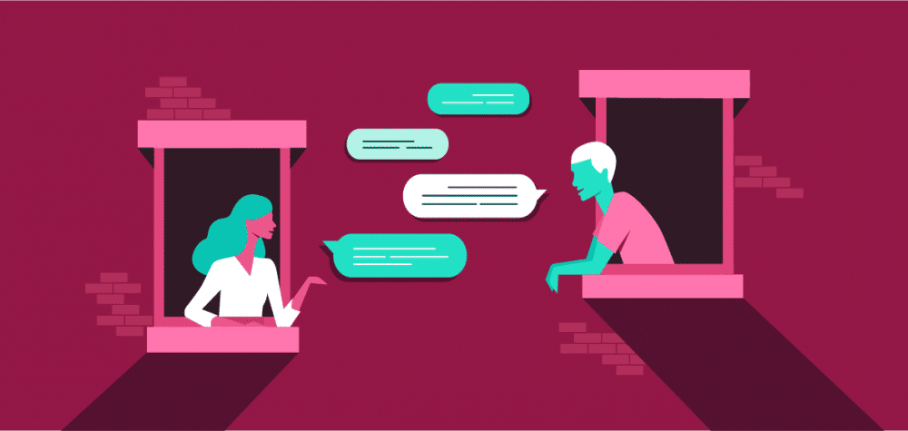 ilustrasi percakapan daring (sproutsocial.com)
