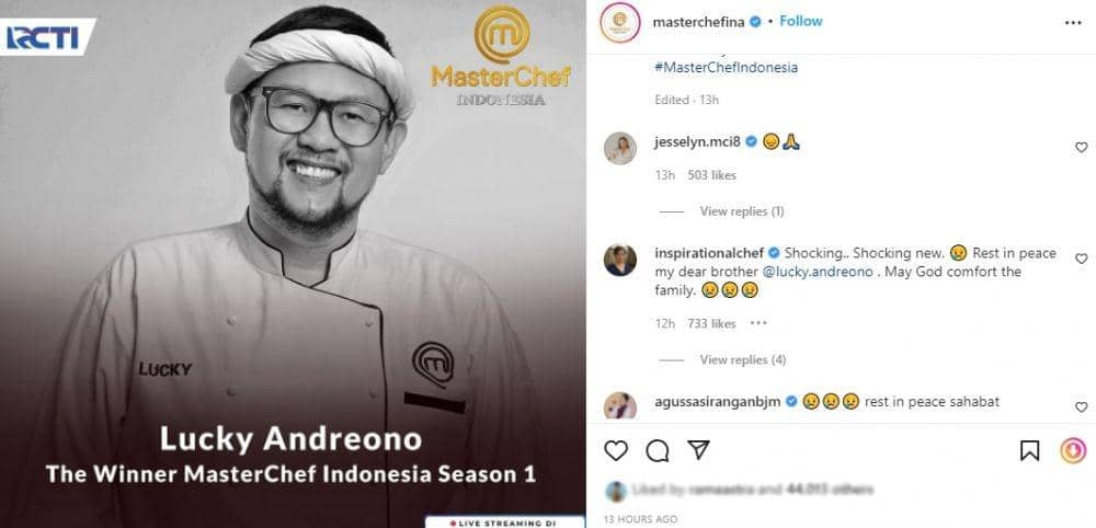 Lucky Andreono meninggal dunia. (instagram.com/masterchefina)