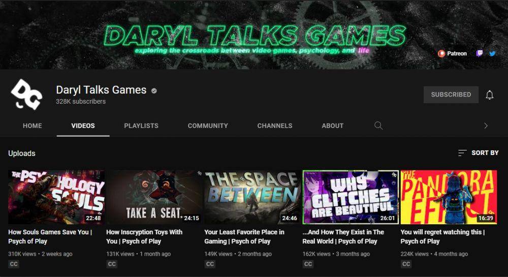 Channel YouTube Daryl Talks Games (dok. YouTube/Daryl Talks Games)