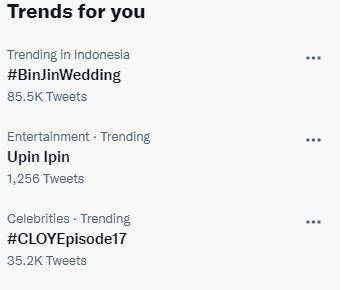 Tangkapan layar trending topik Twitter. (Dok. pribadi/Indra Zakaria)