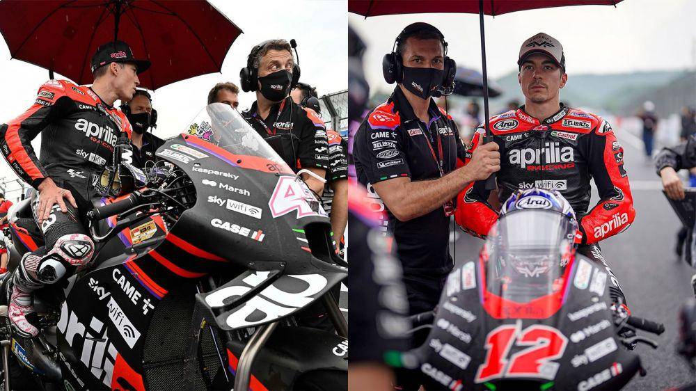 Aleix Espargaro dan Maverick Vinales (instagram.com/aprilia | instagram.com/aprilia)