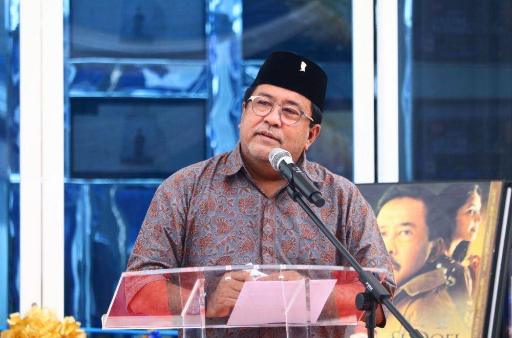 Rano Karno saat memberikan sambutan di Museum Motor Klasik SMK NMC. IDN Times/Alfi Ramadana