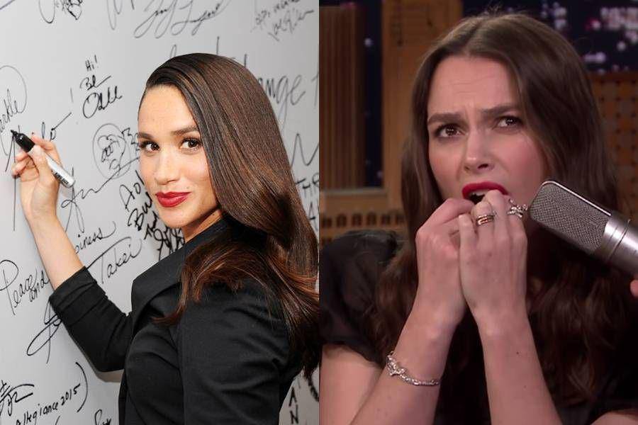 Meghan Markle (dok. Town and Country Magazine) | Keira Knightley (youtube.com/The Tonight Show Starring Jimmy Fallon)
