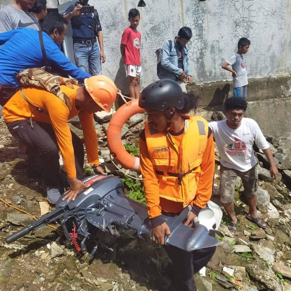 Kondisi kapal jolloro usai kecelakaan di Pangkep. (Dok. SAR Pangkep)