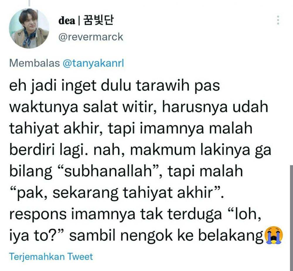 cerita lucu saat tarawih (twitter.com/revermarck)
