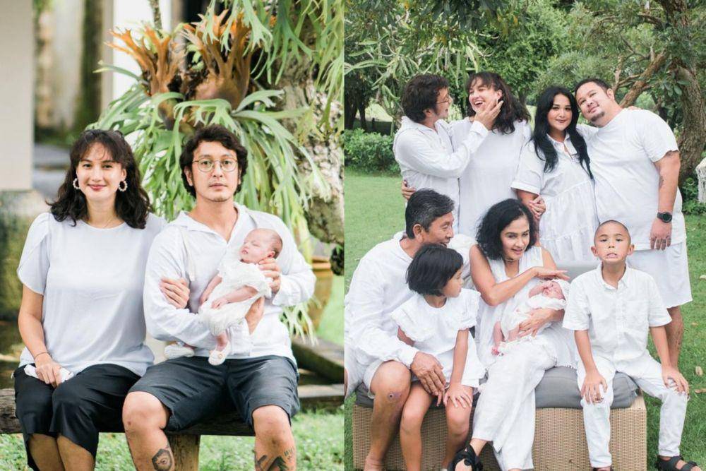 kolase photoshoot keluarga Dimas Anggara dan Nadine Chandrawinata (instagram.com/dimsanggara | instagram.com/dimsanggara)