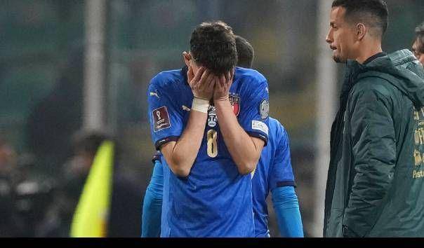 Ekspresi kegagalan timnas italia menuju piala dunia (Twitter.com/KompasTV)