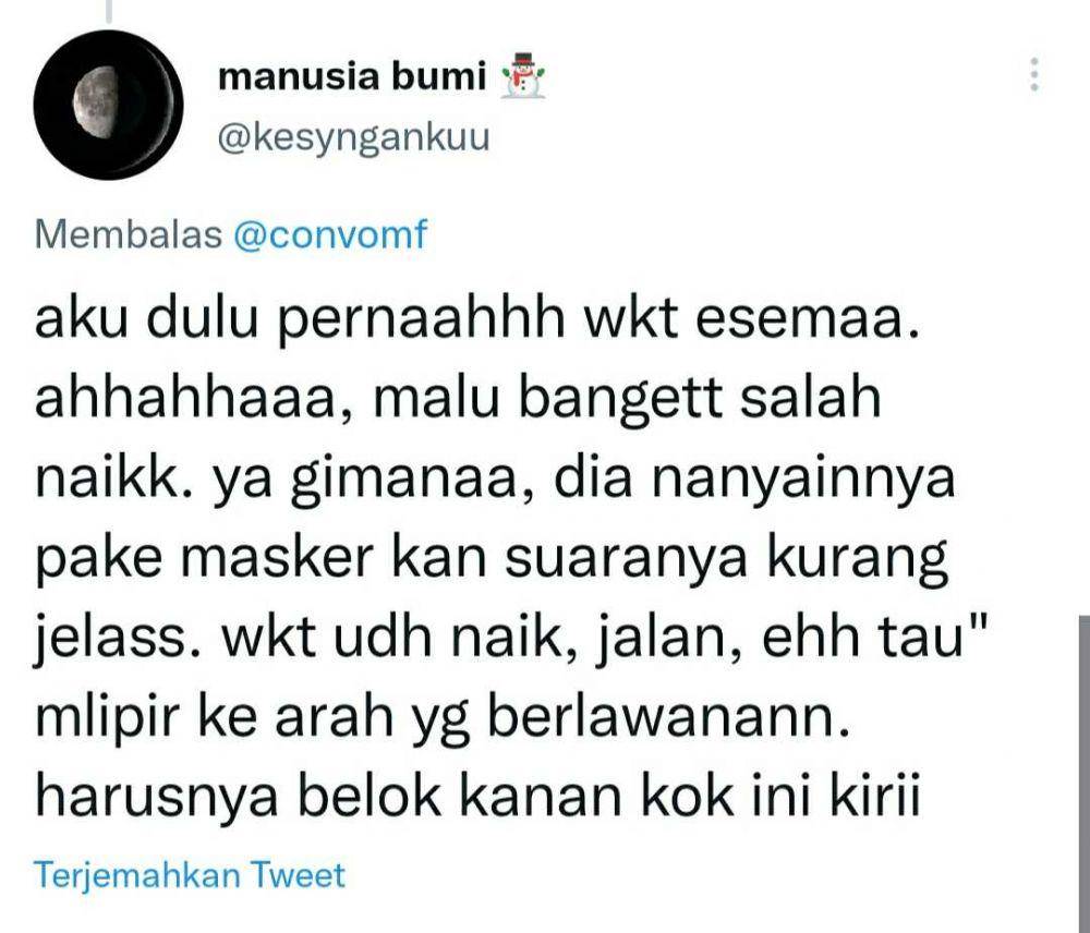 cerita naik ojek online (twitter.com/kesyngankuu)