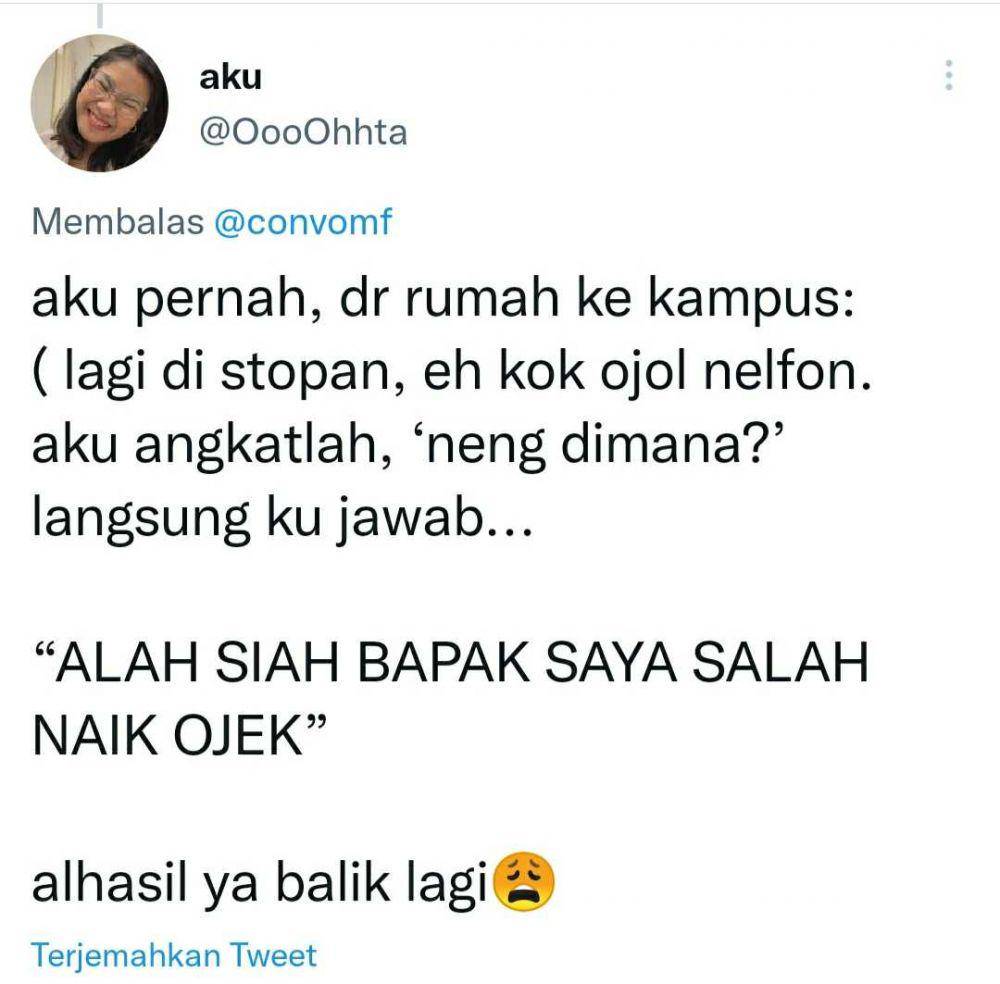 cerita naik ojek online (twitter.com/OooOhhta)