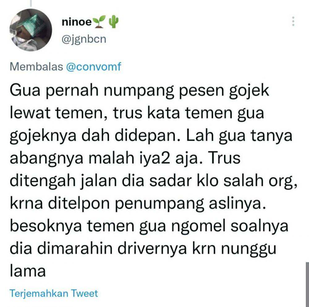 cerita naik ojek online (twitter.com/jgnbcn)