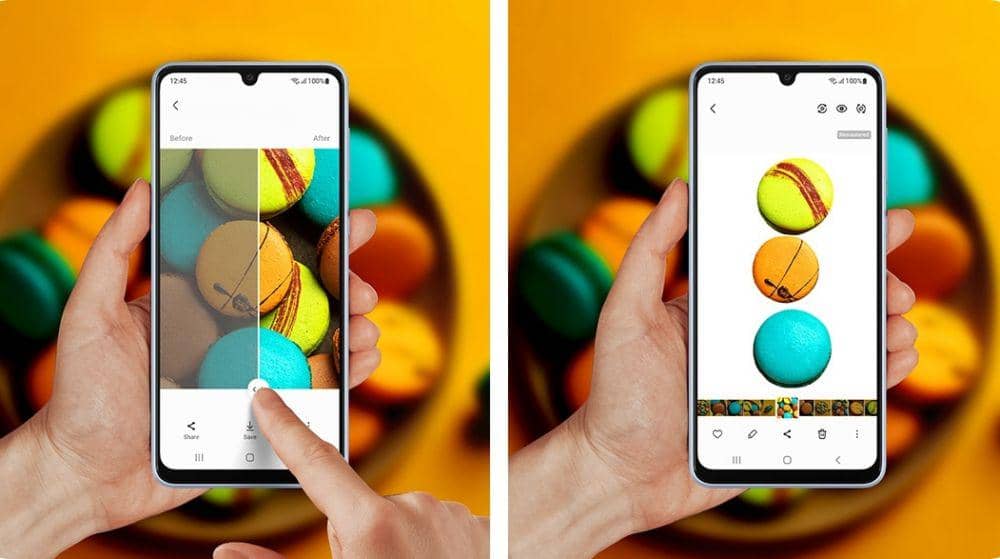 Ilustrasi tangkapan layar dari fitur photo remaster dan object eraser (samsung.com)
