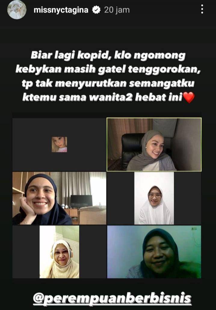 aktifitas Nycta Gina saat terkena covid-19 (instagram.com/missnyctagina)