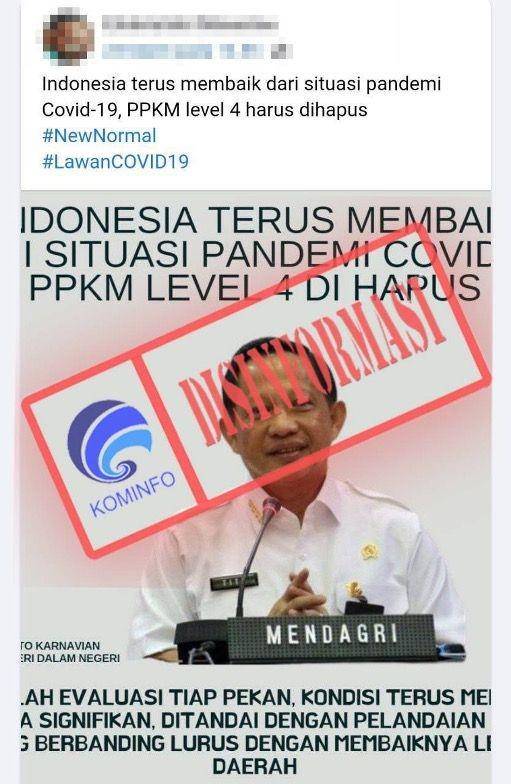 Cek fakta PPKM Level 4 dihapus/dok Kominfo