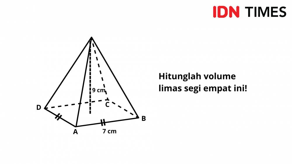 Ilustasi soal menghitung rumus volume limas segi empat (dok. IDN Times)