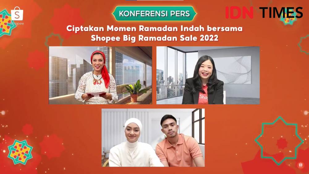 Konferensi Pers "Ciptakan Momen Ramadan Indah bersama Shopee Big Ramadan Sale 2022". Selasa (5/4/2022). IDN Times/Adyaning Raras.