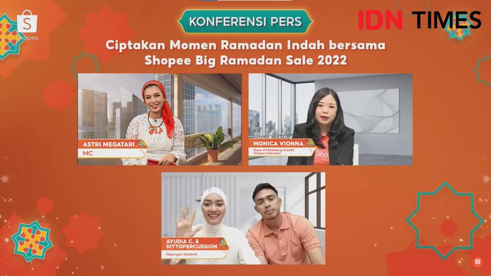 Konferensi Pers "Ciptakan Momen Ramadan Indah bersama Shopee Big Ramadan Sale 2022". Selasa (5/4/2022). IDN Times/Adyaning Raras.