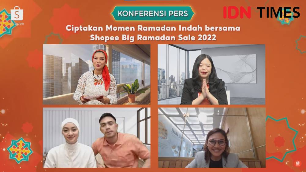 Konferensi Pers "Ciptakan Momen Ramadan Indah bersama Shopee Big Ramadan Sale 2022". Selasa (5/4/2022). IDN Times/Adyaning Raras.