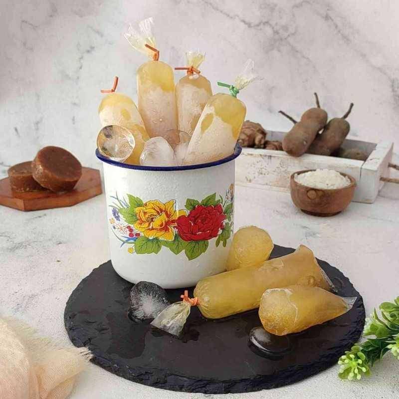 ilustrasi es lilin beras kencur (Yummy App/Laila Fitria)