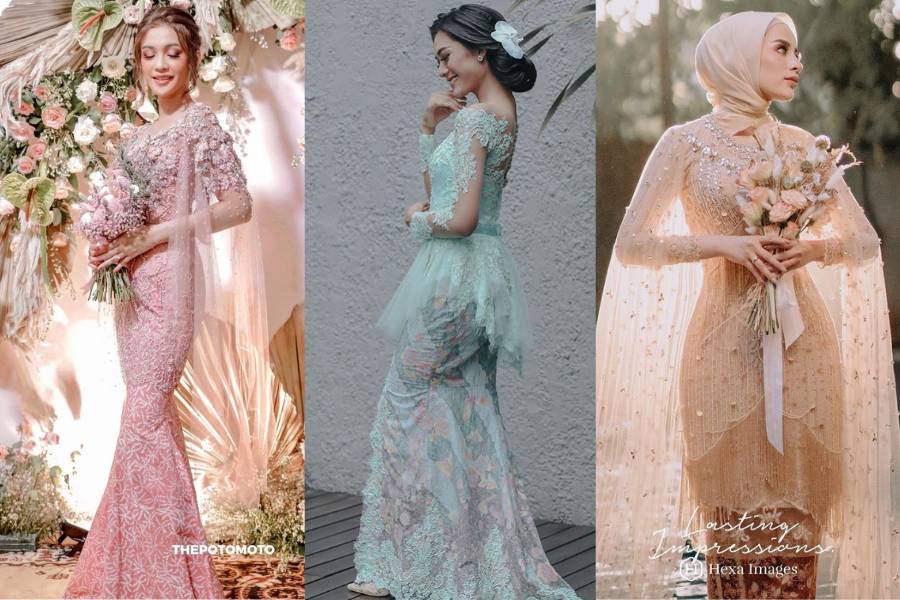 inspirasi kebaya warna pastel untuk lamaran (instagram.com/askyfebrianti | instagram.com/anissaaziza | instagram.com/emyaghnia)