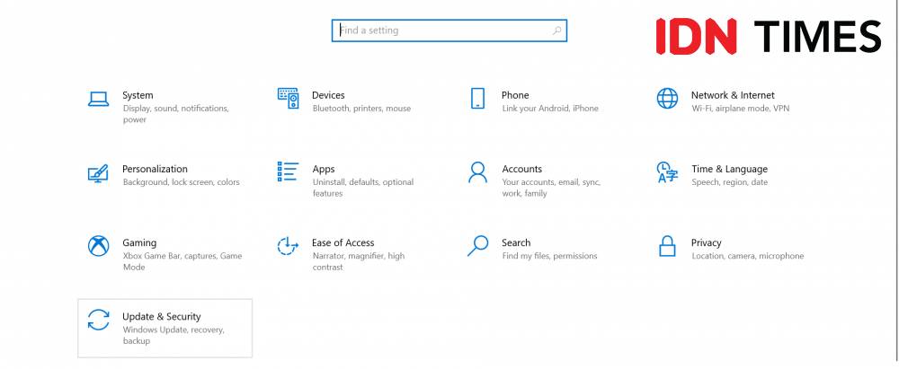 ilustrasi menu Setting di Windows 10 (IDN Times/Rifki Wuda Sudirman)