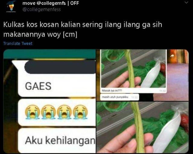 cerita lucu barang hilang (twitter.com/collegemenfess)