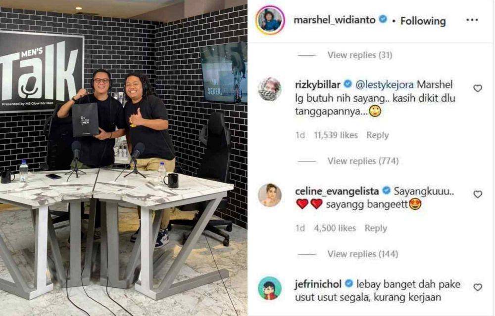Dukungan Marshel Widianto (Instagram.com/ariefmuhammad/ | Instagram.com/marshel_widianto/)