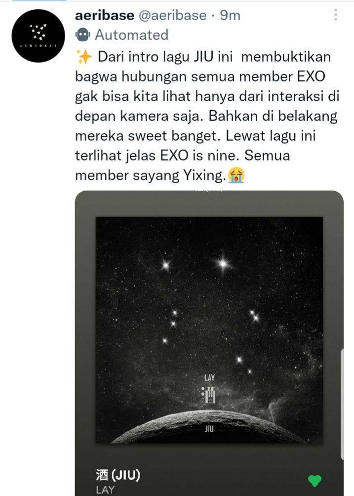 Cuitan fans atas hengkangnya Lay EXO dari agensi (Twitter.com/aeribase)