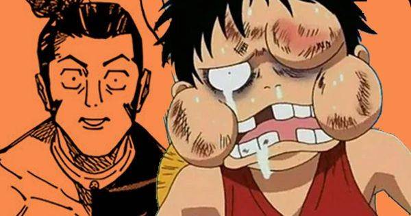 Perbandingan keadaan Takaba dan Luffy dalam kondisi babak belur (Dok.Shueisha/ Jujutsu Kaisen)(Dok. Toei Animation / One Piece )