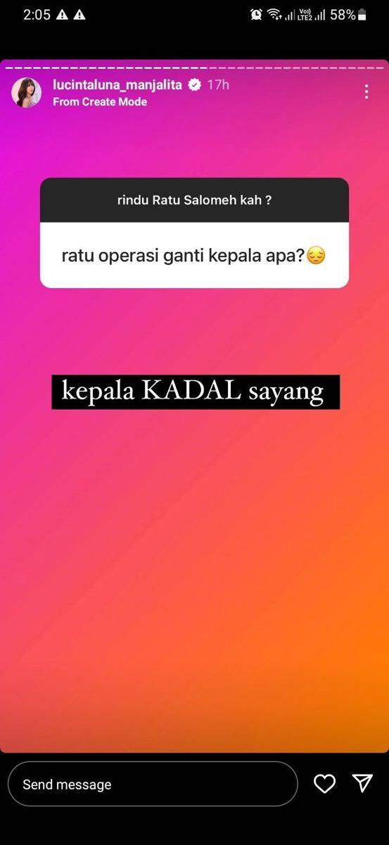 QnA Lucinta Luna kocak (instagram.com/lucintaluna_manjalita)