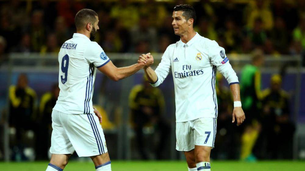 Karim Benzema dan Cristiano Ronaldo saat masih bermain bersama untuk Real Madrid. (twitter.com/IntChampionsCup)