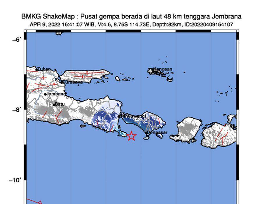 Data BMKG tentang gempa bumi yang terjadi Sabtu (9/4/2022). (twitter.com/infoBMKG)