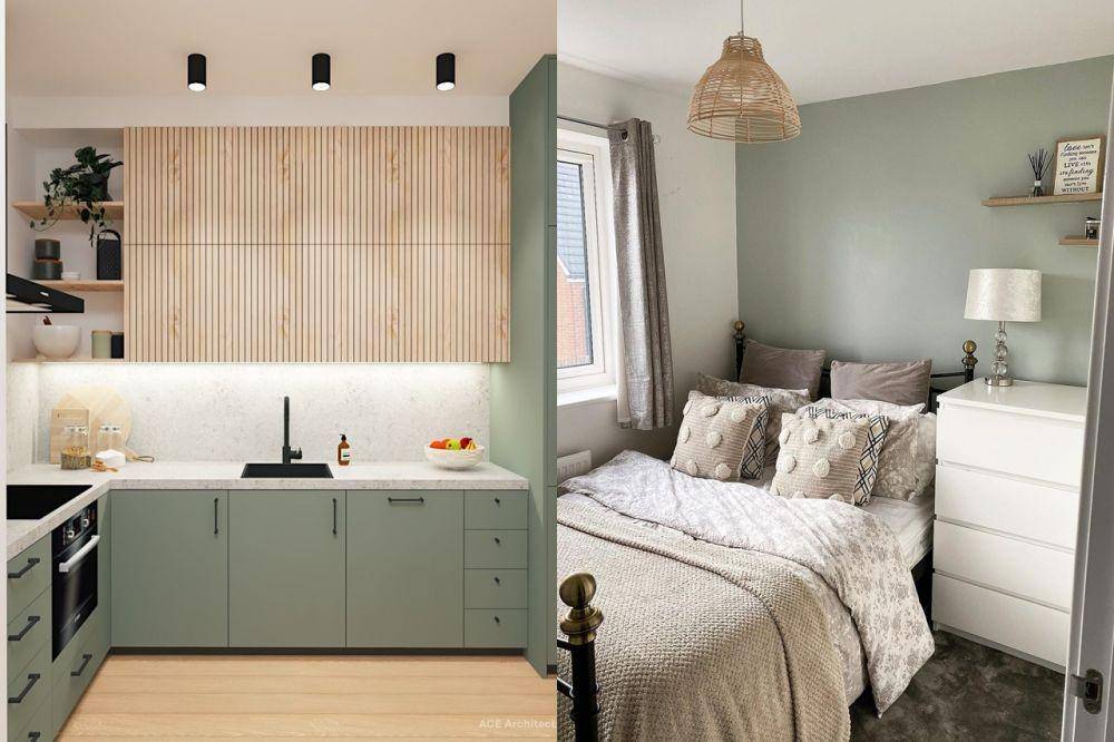 Desain Ruangan Warna Sage Green (instagram.com/ace.architects l instagram.com/number_nineteen_hanbury)