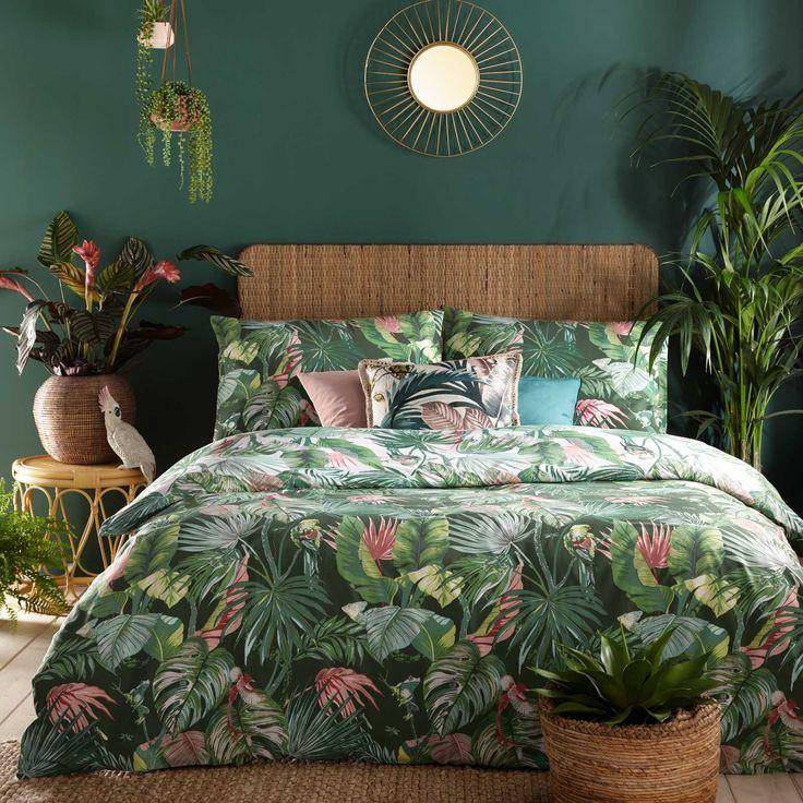 ilustrasi kamar tidur bernuansa tropis (pinterest.com/Ideal Textiles)