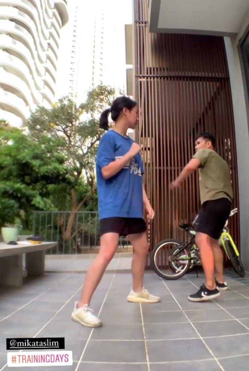 potret Mika Taslim berlatih bela diri (instagram.com/irvanelvano10)