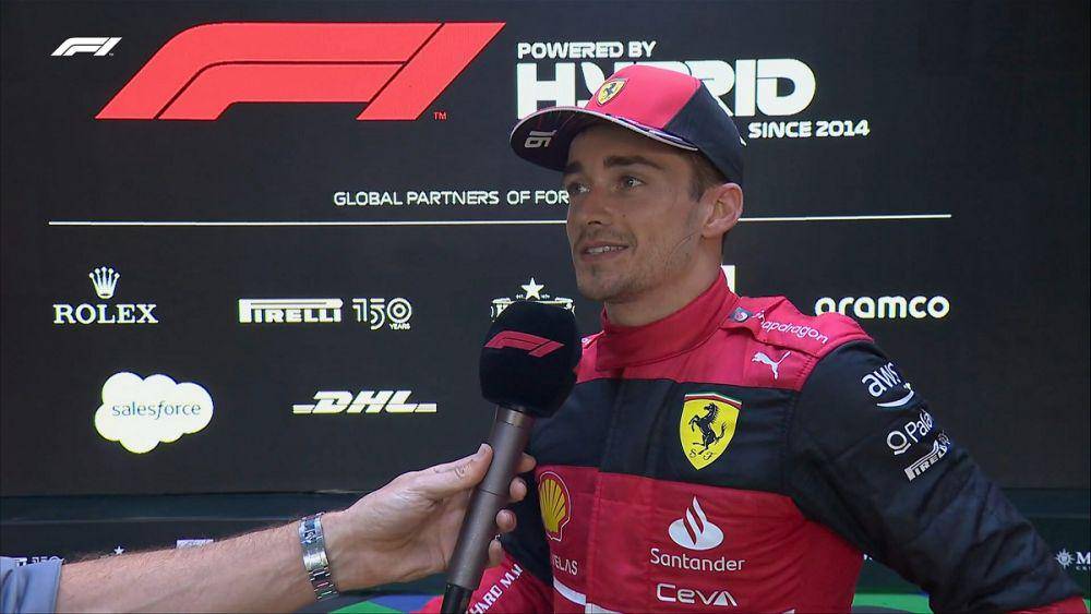 Charles Leclerc diwawancarai seusai balapan GP Australia 2022. (twitter.com/F1)