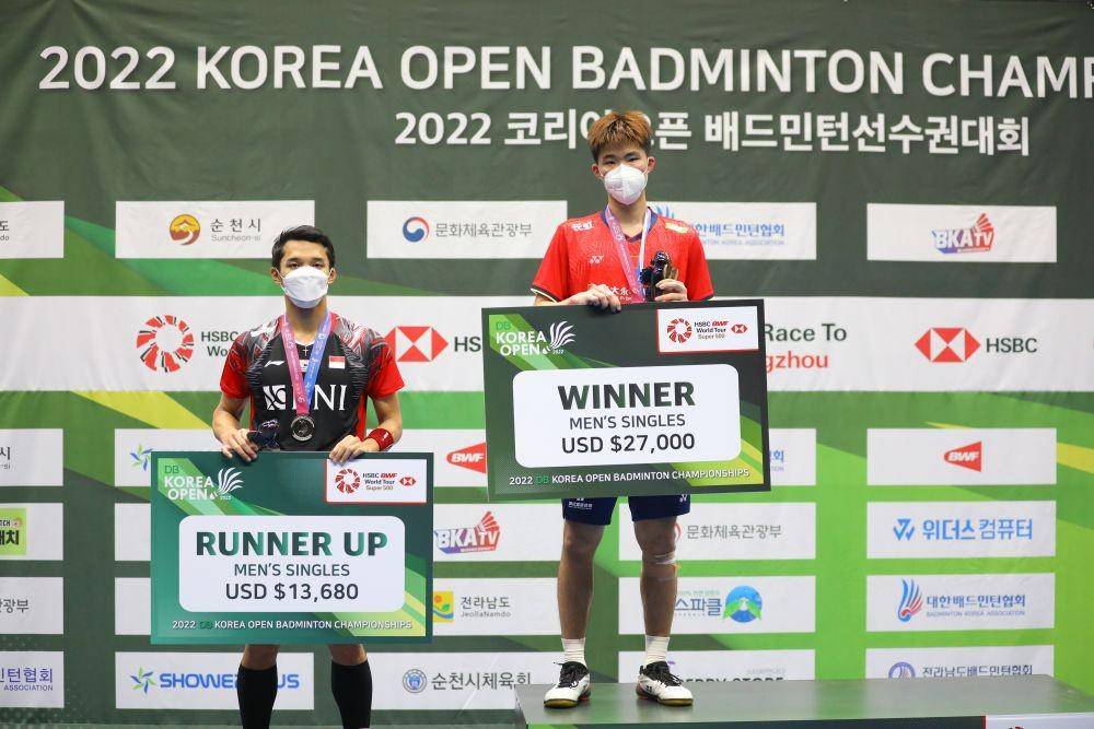 Jonatan Christie keluar sebagai runner-up Korea Open 2022 (Dok.PP PBSI)