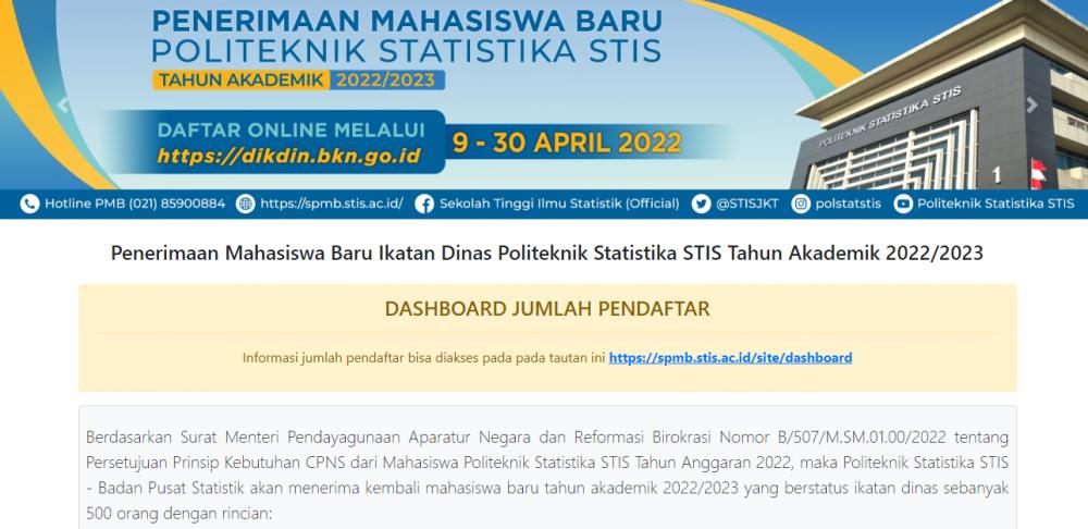 Pendaftaran Dibuka, Ini Syarat dan Biaya Tes Masuk STIS 2022