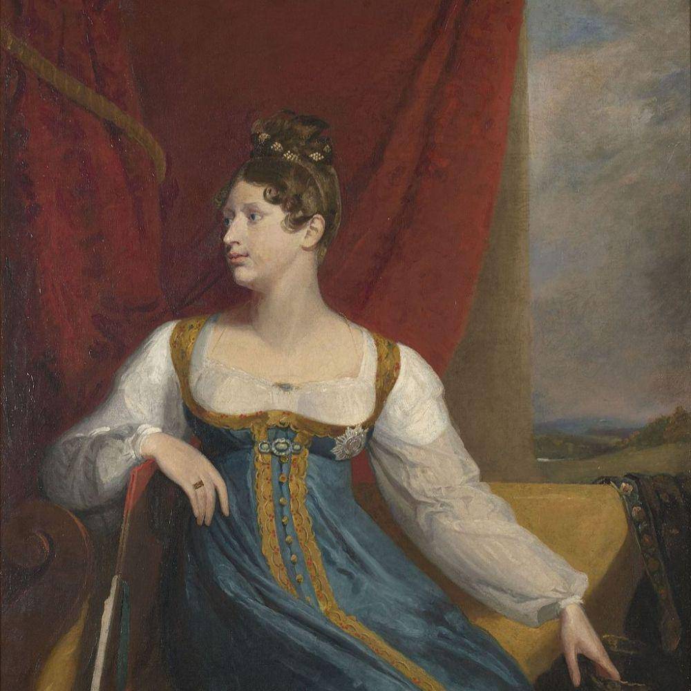 Putri Charlotte Augusta dari Wales (1796–1817), putri raja George IV dari Inggris Raya dan Hanover, dari pernikahan putri Saxe-Coburg-Saalfeld. (commons.wikimedia.org/George Dawe)