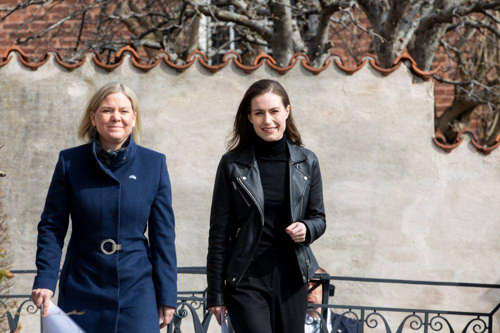 Magdalena Anderson dan Sanna Marin (Twitter.com/Finnish Government)