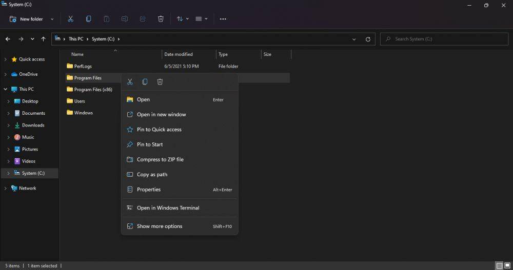 ilustrasi pilihan menu yang lebih sedikit ketika klik kanan di Windows 11 (windows11news.com)