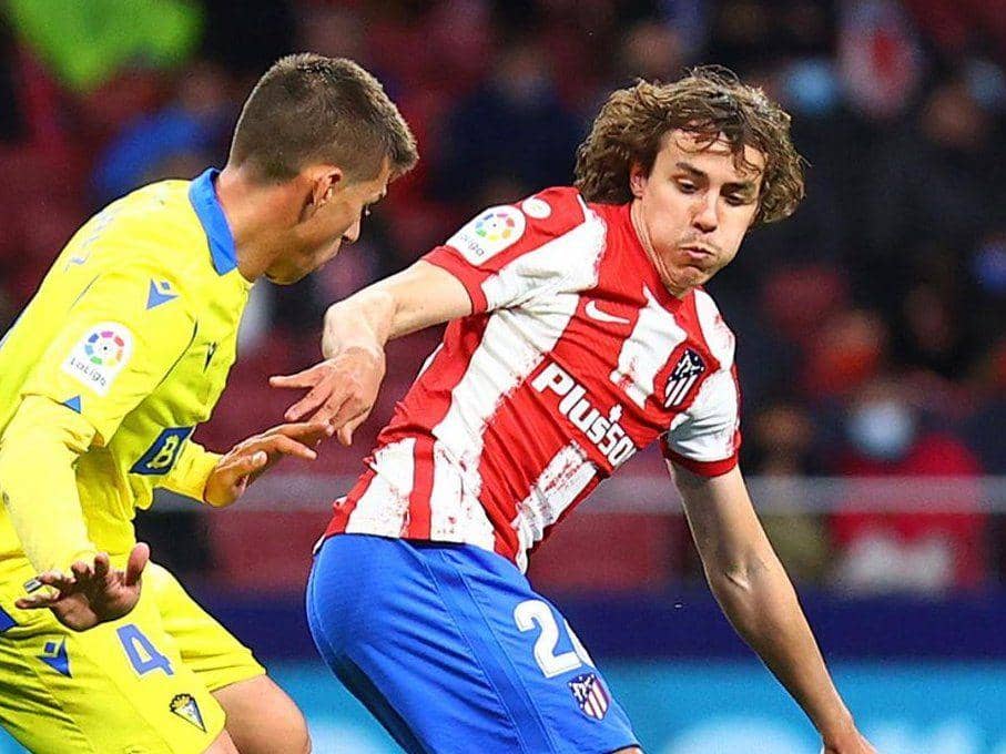 potret Javi Serrano saat Atletico Madrid melawan Cadiz (instagram.com/javi.serrano6)