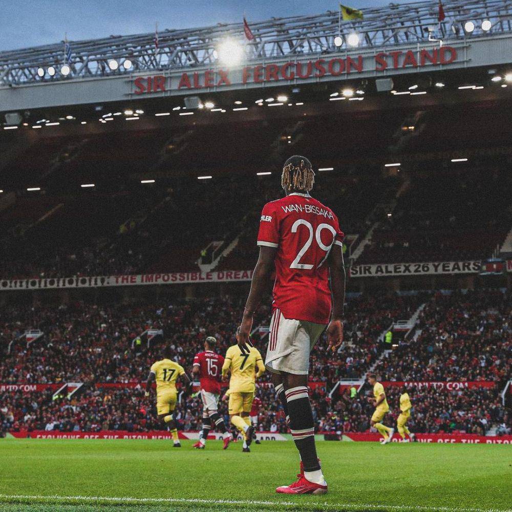 Aaron Wan-Bissaka saat memperkuat Manchester United di ajang Liga Champions Eropa 2022. (instagram.com/awbissaka)