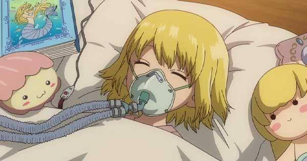 Adik Tsukasa yang terbaring akibat penyakit yang dideritanya ( Dok. TMS Entertaiment / Dr. Senku )