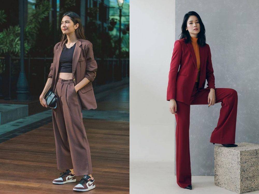 inspirasi one set outfit ala aktris (instagram.com/miktambayong | instagram.com/laurabas)